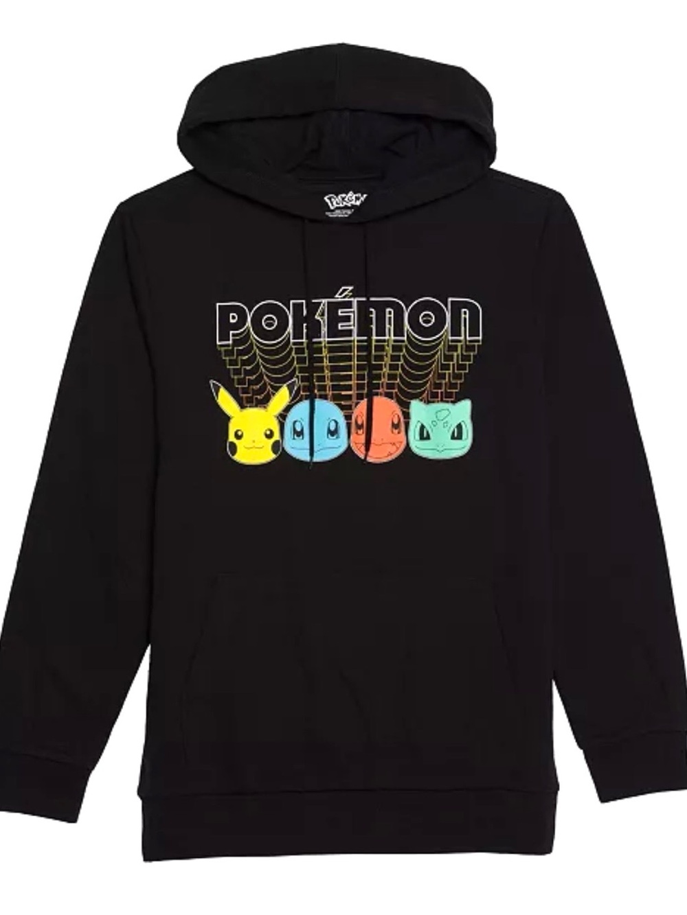 Hot Topic Unisex Retro Collectible Pokémon Black Hoodie Sweatshirt Size XL NWOT